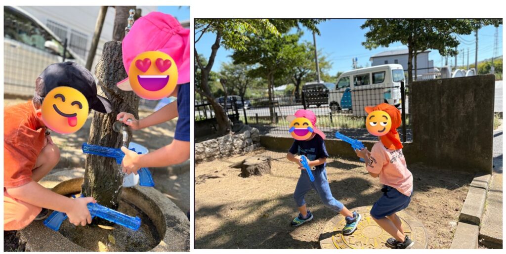 残暑には水遊び！！⛲🌞