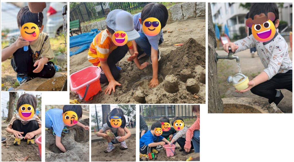 お砂場遊び🏖️ と 仲良しブランコ👭